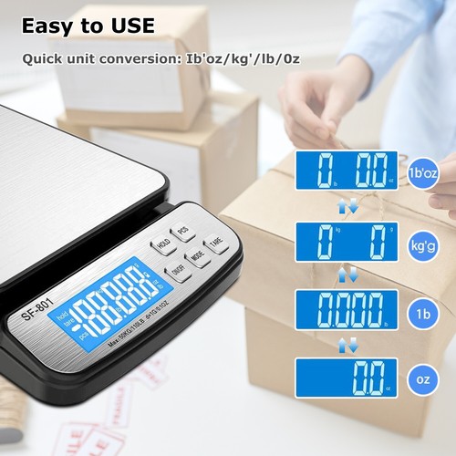 110 LB x 1g Digital Scale Postal Shipping Scale AC Adapter Battery SF-801 - Picture 2 of 12