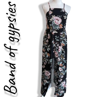 BAND OF GYPSIES Floral Halter Romper/ Dress, Lightweight, Size M