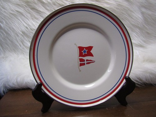 4 American Picnic Compass Nautical Enamel Metal plates Target red, white & blue - Picture 4 of 8