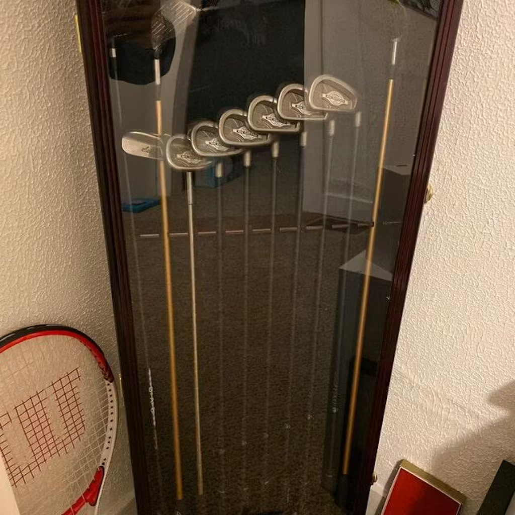 Large Putter Display Golf Club Display Case 10 Large Cherry Putter Iron Driver Ball Cabinet ...