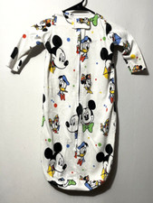 Vintage Mickey Mouse Newborn Baby Sleep Sack Gown Donald Duck Talon Zipper USA