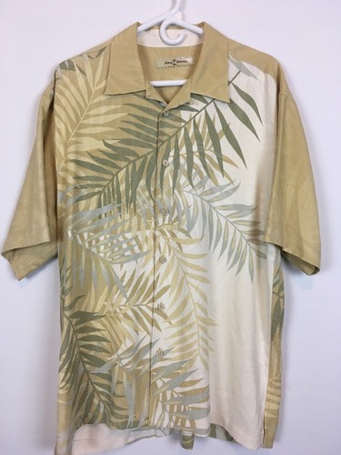 Men Tommy Bahama Silk Shirt Size L 