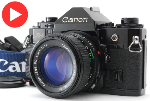 Tested![EXC+5 w/Strap]CANON A-1 35mm SLR Film Camera New FD 50mm f1.4 Lens JAPAN