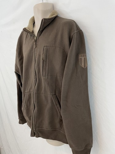 Chaps Mens XL Brown Fleece Lined Zip 