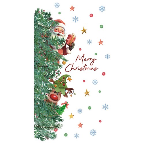 Christmas Wall Decals Christmas Wall Stickers Santa Claus Deer Print Wall Clings - Picture 3 of 6