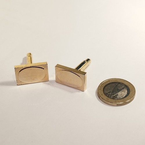 Manschettenknöpfe 70 er Jahre Rechteckform goldfarbig 22 mm x 16 mm - Bild 8 von 8