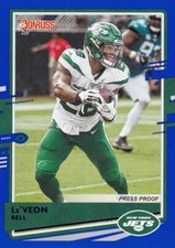 2020 DONRUSS BLUE PARALLELS VARIATIONS LE'VEON BELL JETS PRESS PROOF B3685
