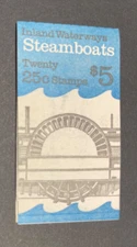mystamps  US Booklet BK166, complete, 1989, 25 each 25 cent stamps, Steamboats