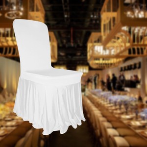 Details About Banquet Hotel Party Decor Skirt Style Pleated Ruffled White Spandex Chair Cover