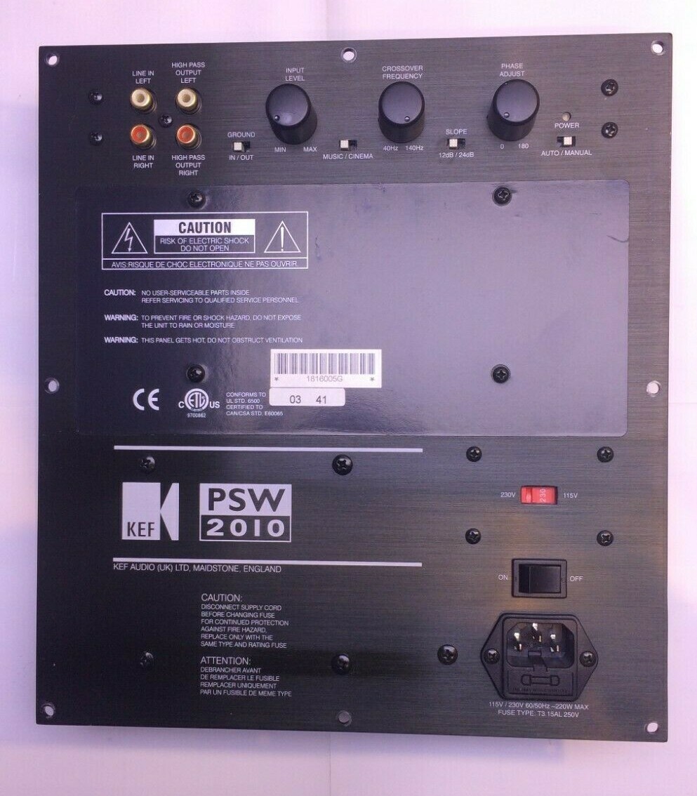 KEF/Celestion Subwoofer Repair & Upgrade Service PSW1000/.2 PSW2000