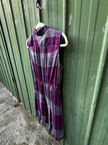 Vintage Purple Sleeveless Fairy Dress with Collar - fits size 10 - Picture 11 of 12