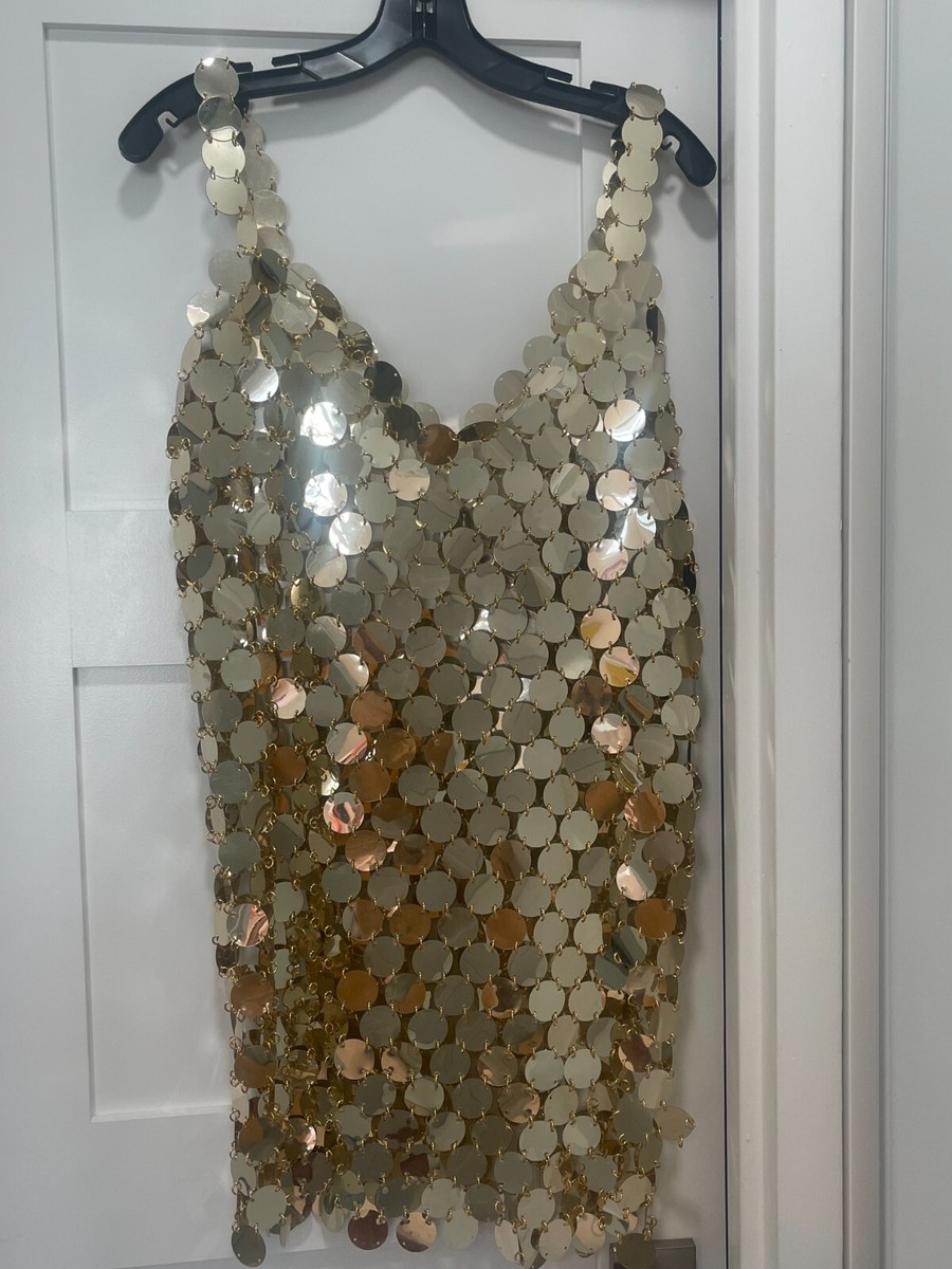 Paco Rabanne Vintage 1996 Gold Disc Dress | eBay