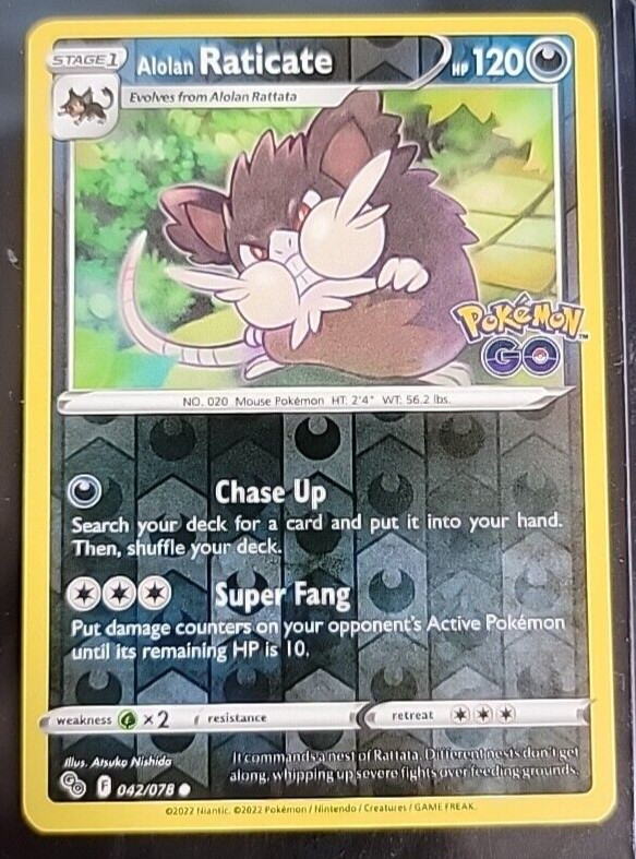 Pokemon Go - Alolan Raticate 042/078 Reverse Holo Rare