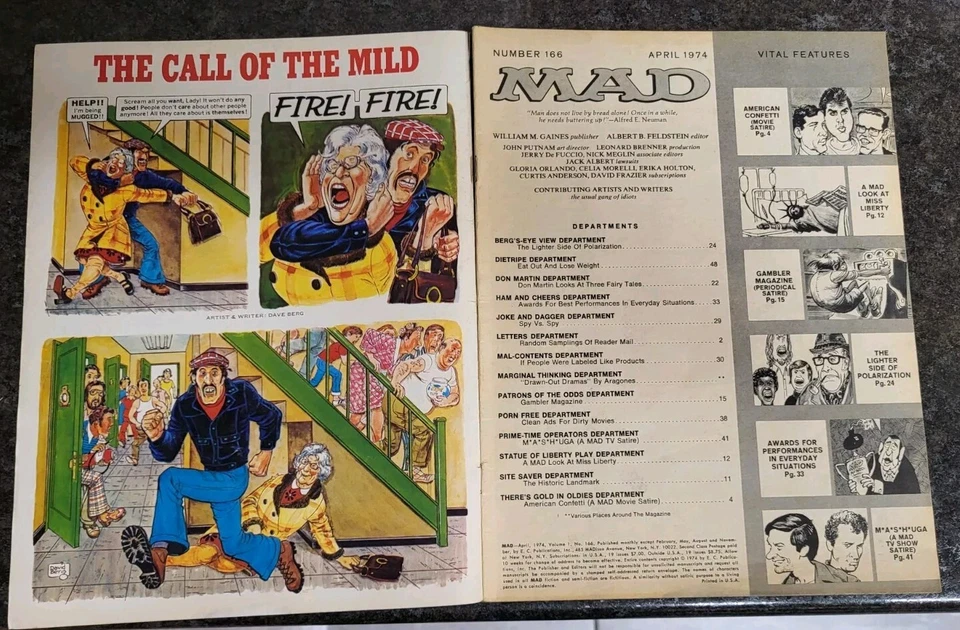 Mad Magazine 166 April 1974 The Number One Ecch Banned Cover Middle Finger - Image 2 of 4