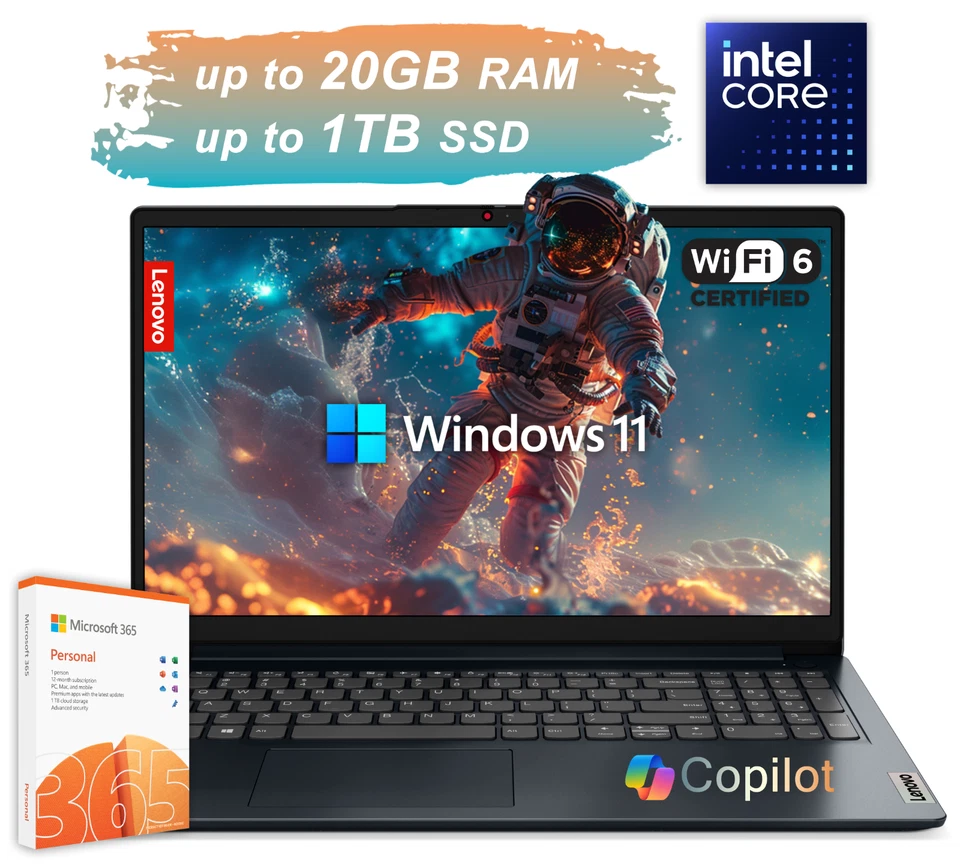 Portátil Notebook Lenovo IdeaPad 2025 15,6 Procesador Intel Hasta 20 GB RAM 1 TB SSD