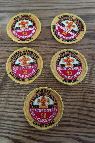 Lot of 5 50 Years of Service Boy Scout Patches - Picture 1 of 7