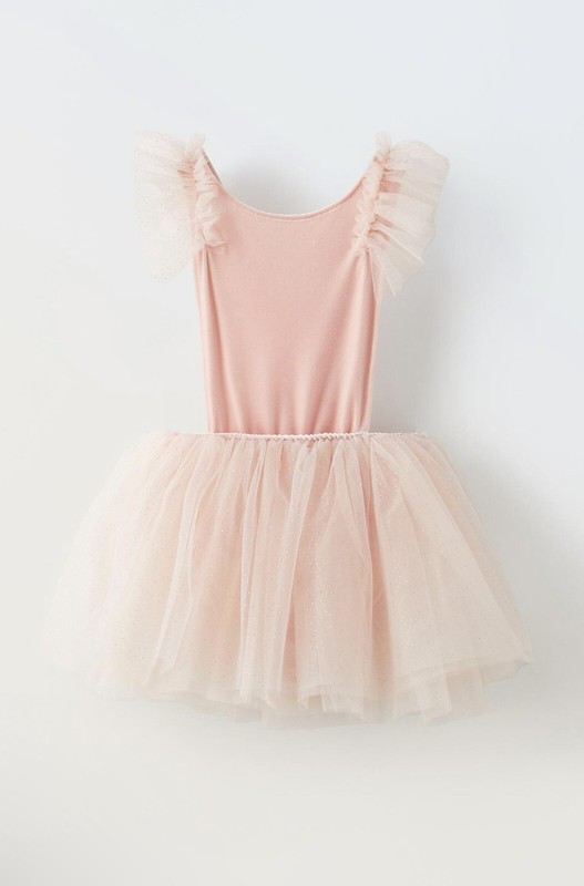 ZARA Girls Pink Ballerina Tulle Dress Size 11–14 NWT
