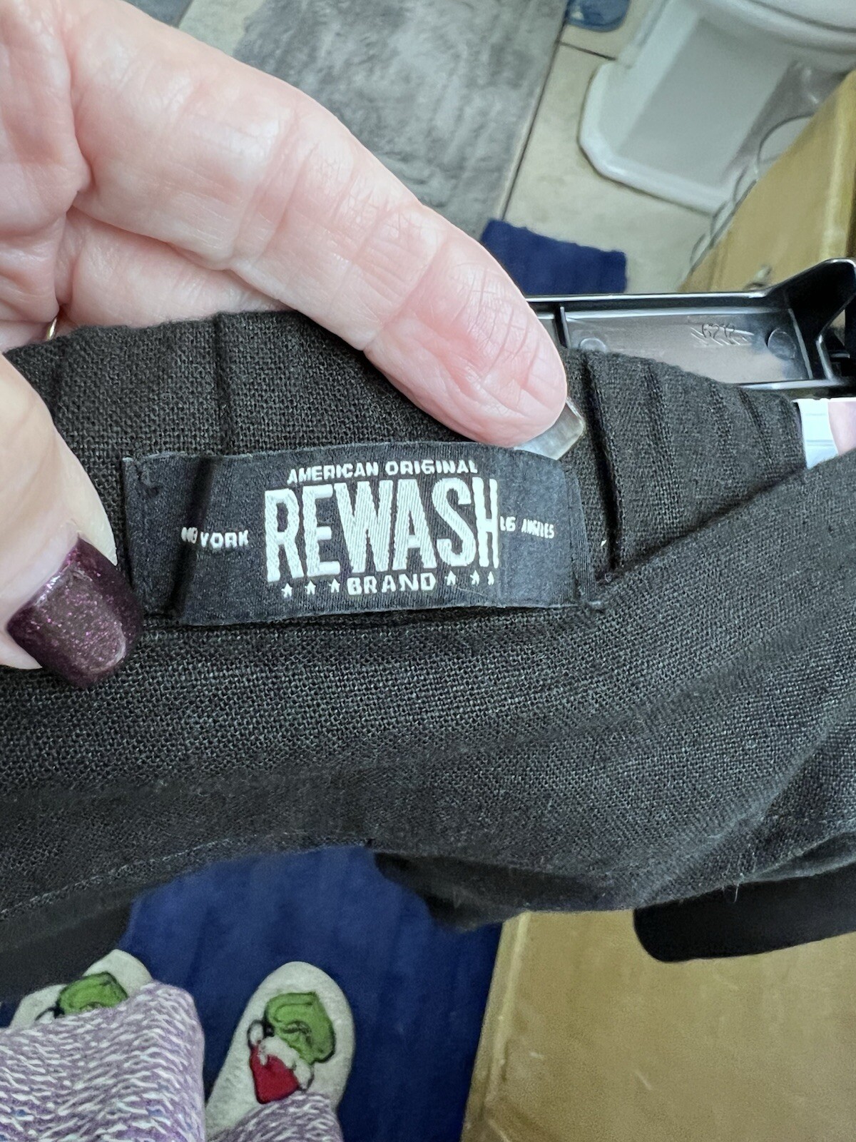 Rewash Black Linen Trouser Shorts Linen Blend  Sz M Beach Resort Vacation Cruise