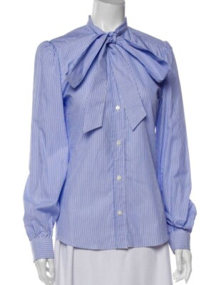 2K New Dolce & Gabbana Pussy Bow Shirt 36 38 40 2 4 Top Jacket Blouse D G S M