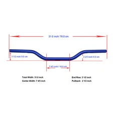 Blue 1.0" Straight Handlebar for Harley Super Glide Low Rider ST Street Bob FLHR