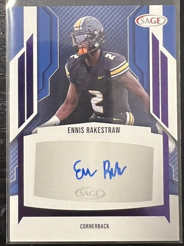 2024 Sage Football Purple Foil Auto Ennis Rakestraw AER Detroit Lions eBay