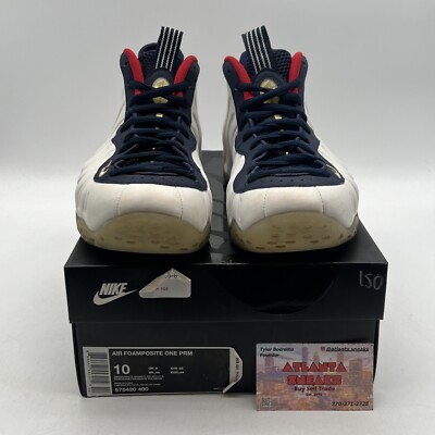 Size 10 - Nike Air Foamposite One PRM Olympic Navy Red White