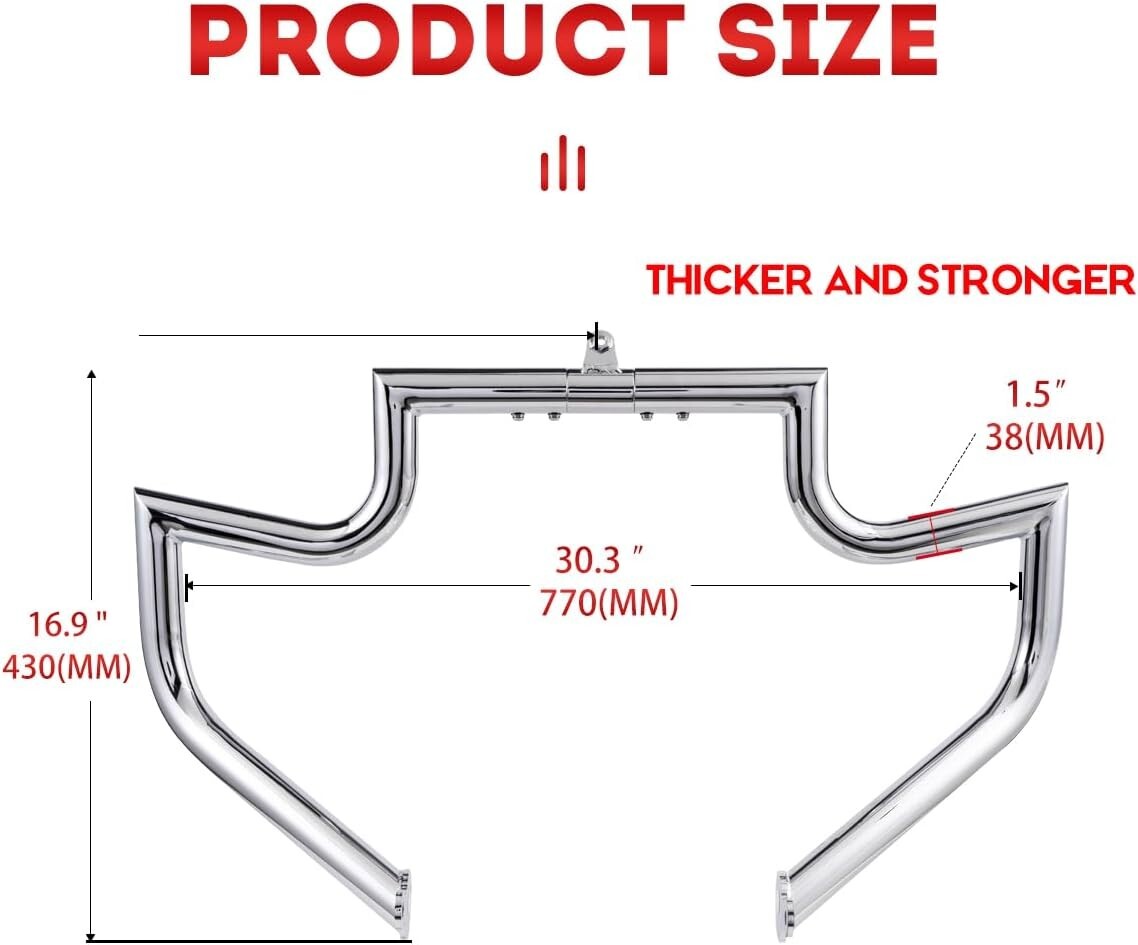 Engine Guard Highway Crash Bar Touring Harley Road King Ultra Glide 1.5'' 09-23