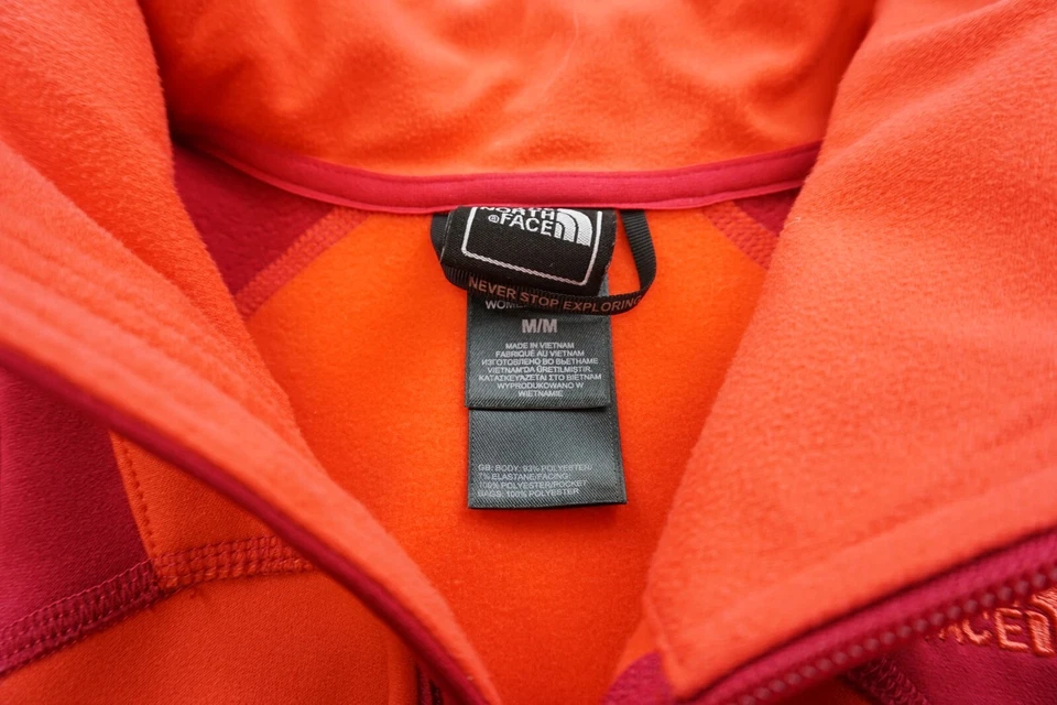 Chaqueta naranja The North Face Flashdry para mujer talla mediana manga larga cremallera completa Foto 3 de 4