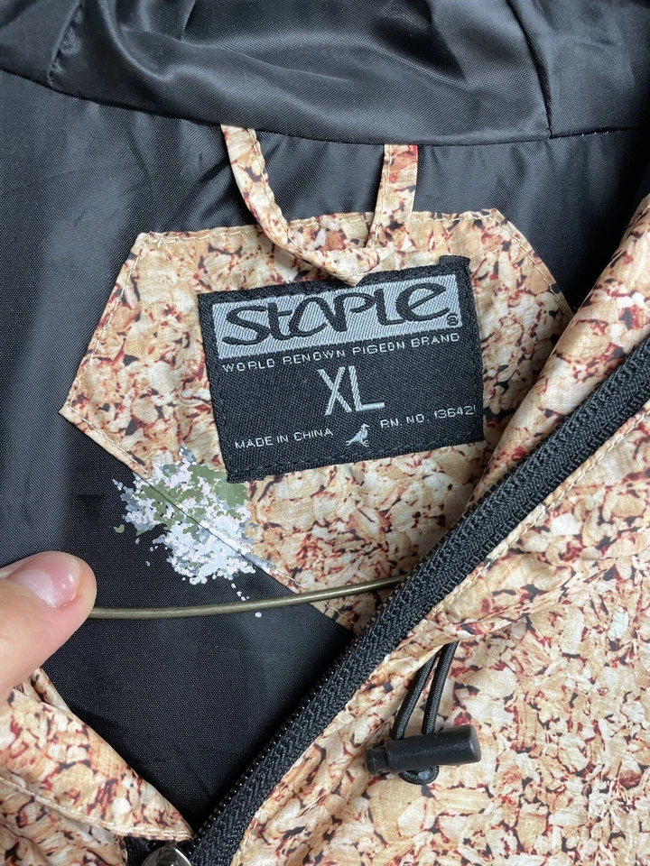 Staple Cork Jacket Windbreaker Nylon XL Championship Hood Hooded Pigeon Foto 2 de 4