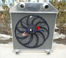 FOR 1939 1940 1941 Ford / Mercury Car Flat Head V8 Aluminum Radiator+16 Inch Fan