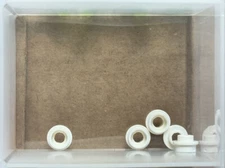 LEGO Parts - White Plate, Round 1 x 1 with Open Stud - No 85861 - QTY 5