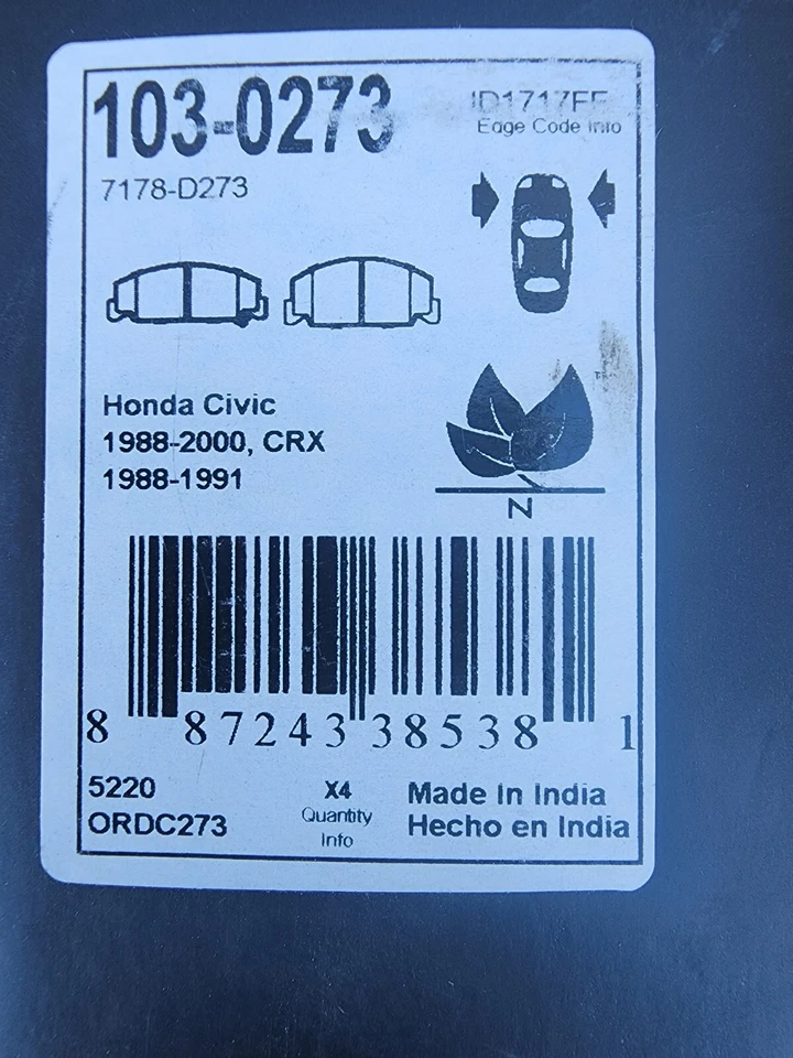 Import Direct Ceramic Brake Pads 1984-2000 Honda Accord, Civic, CRX - Image 2 of 4