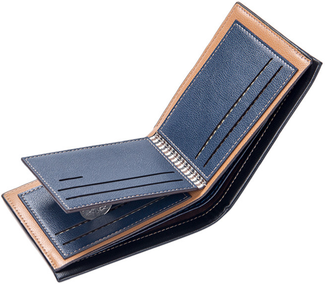 Men's Bifold ID Credit Sim Card Holder Leather Wallet Billfold Purse