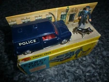 Corgi Toys BMC Mini Police Van with tracker dog # 448 dark blue