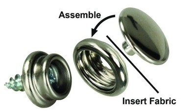 American Motorhome RV Snap (Popper) Kit Fabric to Wall 6in kit 81585