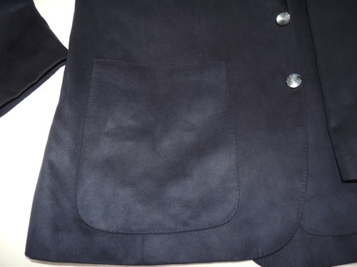Lanvin Blau Feder Wildleder Vintage Blazer Jacke Mantel 38 Kurz - Bild 11 von 11