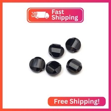 25pcs Adabele Austrian 10mm Faceted Flat Round Twist Coin Crystal Beads Jet Blac