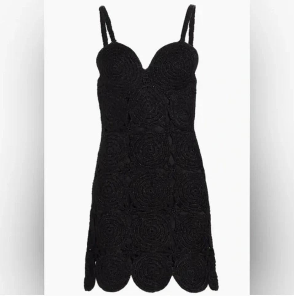 Mini Vestido Simon Miller Beep Beep Crochet Negro Talla M Foto 2 de 4