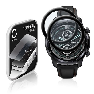 2x Displayschutz TicWatch Pro 3 3D Full Cover Full Glue schwarz