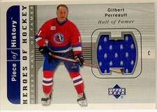 2002-03 UD Piece Of History Heroes Hockey Jerseys Gilbert Perreault(Blue Jersey)