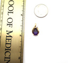 14K Yellow Gold Teardrop Amethyst & Diamond Pendant 1.2 Gr [P67] — photo 3
