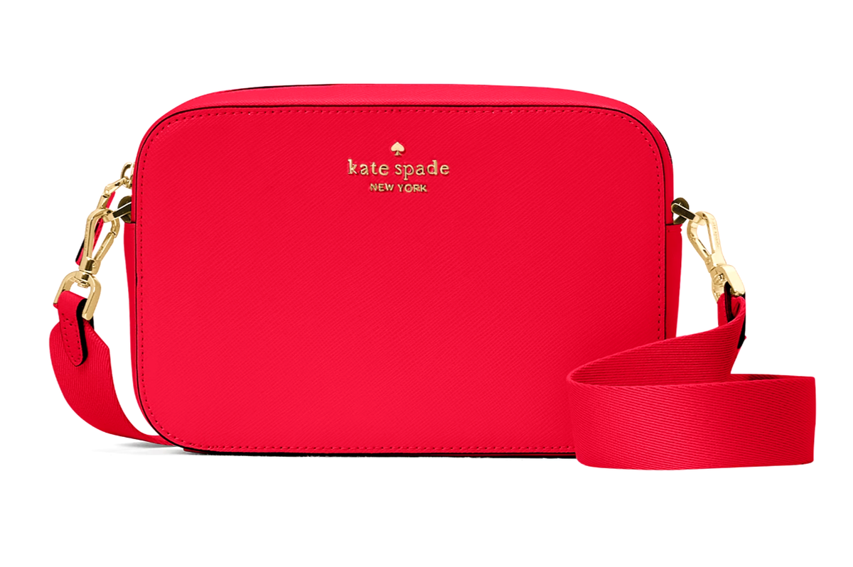 kate spade レッド ハンドバッグ New Kate Spade Madison Mini Camera Bag Saffiano Leather Ruby Red