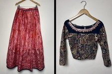 Indian Lehenga Choli Set Navy and Dark Pink with Embroidery Girls 36 / 10-11 Y