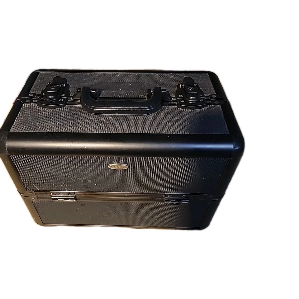 Estuche de viaje/tren cosmético profesional de maquillaje rígido Sephora de metal negro Foto 2 de 4