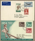 New Zealand NZ 1955 1956 FDC Cover x2 to George LAKER Australia