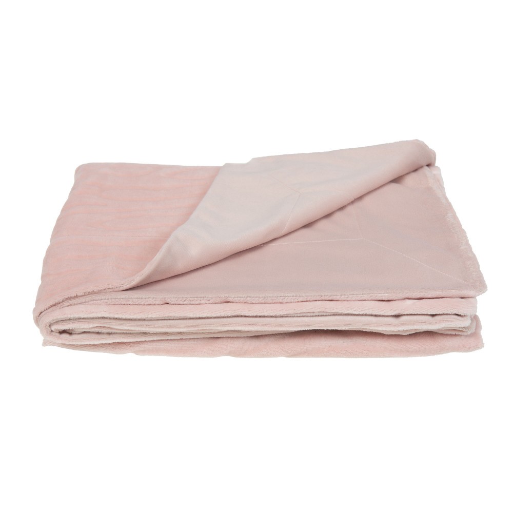 Plaid Lou vieux rose 130x170 anti-bouloche pour canapé facile à laver