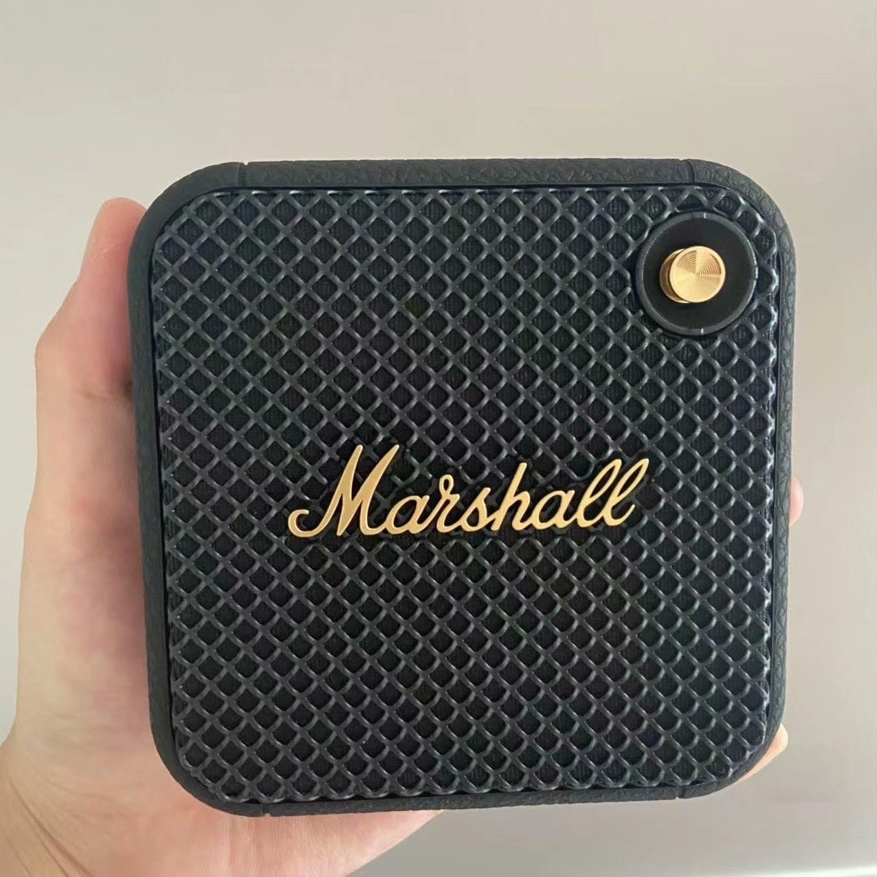 Marshall Willen Portable Bluetooth Speaker Mini Music Player -- Black & Brass