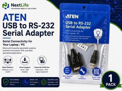 NEW SEALED ATEN USB to RS-232 Serial Adapter in Black/Translucent | UC232A