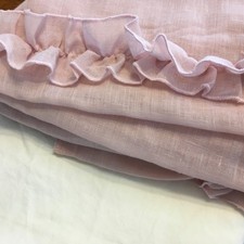 Pretty Pink sheer curtain panel with ties  ruffles