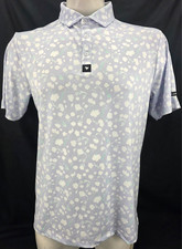 NEW Bad Birdie Core Baby Lush Purple Floral Button Golf Polo Shirt Men's M